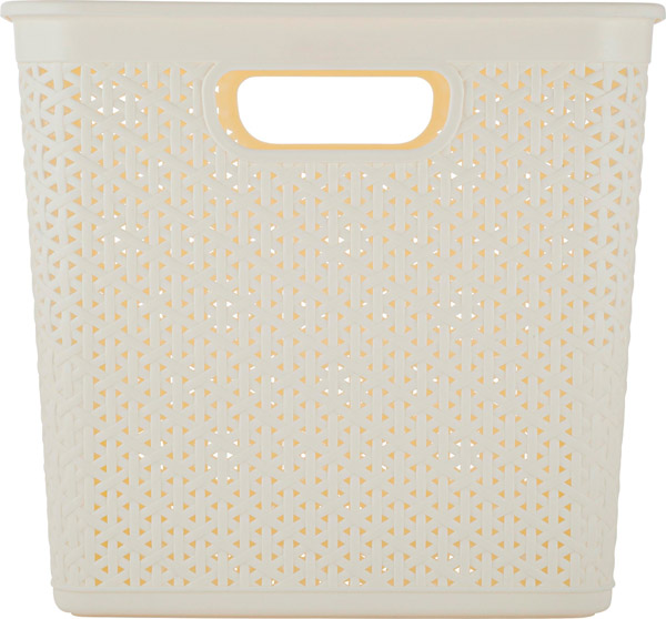 Корзина д/хранения Keeplex Rattan 21л с крышкой квадрат. белое облако KL1305 /6шт/ПР