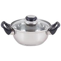 Кастрюля 1,4л нерж.сталь с крышкой (стекло) бакелит ручки 