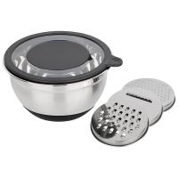 Миска из нерж. стали AMARENA 2,8л с крышкой-тёркой 108277 /40шт/Mallony