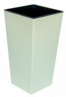 Кашпо Рапис 47см 10л слоновая кость матовое с вставкой 07051