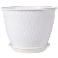 Цветочный горшок Корсика 1,8л белый с поддоном 5PL0290