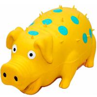 Игрушка с Свинка желтая хрюкающая латекс 15см/ЛС139/Евро