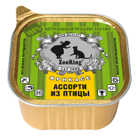 Корм для кошек ZooRing паштет Ассорти из птицы ж/б 100г
