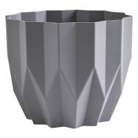 Кашпо Геометрия 5,8л серый жемчуг с дренаж. вставкой КШ-5815 /10шт/ПП