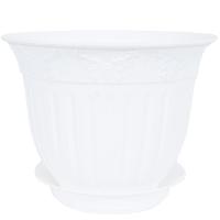 Цветочный горшок Виноград 1,6л белый с поддоном 5PL0142 