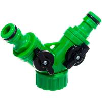 Полив Распределитель 3/4 двухканальный с краном HL043 330100 /50шт/100шт/PARK
