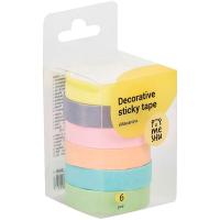 Набор клейких декоративных лент MESHU "Macaron" 6шт /MS_36891/Рельеф