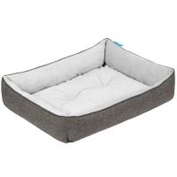 Лежанка ЛОФТ ФРЕЙМ плюш рогожка S 48х37х10см ЛФ-51 серый