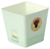 Кашпо Азалия 2л квадратное с прикрепленным поддоном светло-бежевый