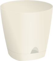 Цветочный горшок Амстердам 1,35л сливочный с прикрепленным поддоном ING6199СЛ 