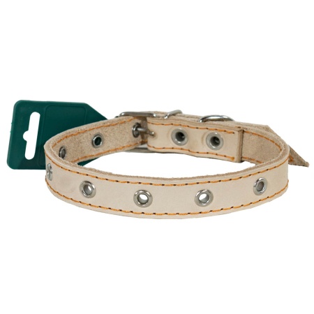 Ошейник кожа белый 1сл 20мм DONBARON