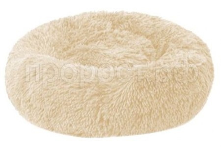 Лежанка УЮТ FASHIOH круглая, искуственный  мех  синтешар бежевый 40*40*18см/СКЛ8512/Евро