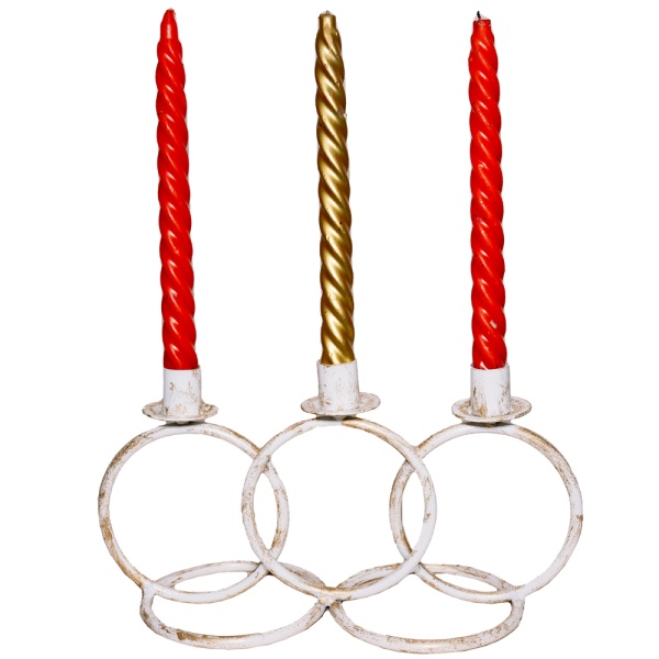 ДЕКОР Подсвечник Кольцо 3 свечи бел золото РЗДИ/1шт