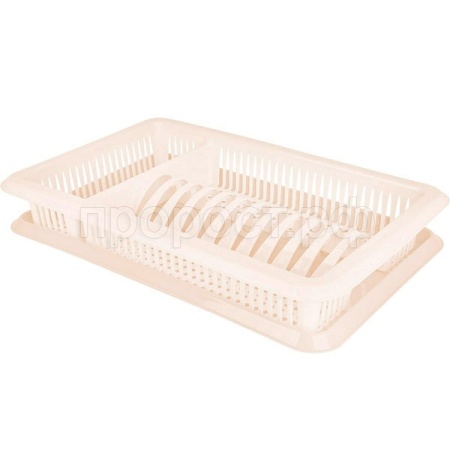 Сушилка д/посуды с поддоном 1-ярусн. Plast Team молочный туман PT1563 /1шт/ПТ