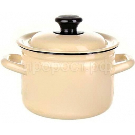 Кастрюля 3л эмаль цил. борт. слоновая кость без декора 41704-122-У4 /4шт/Керчь  
